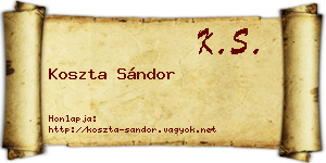 Koszta Sándor névjegykártya