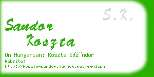 sandor koszta business card